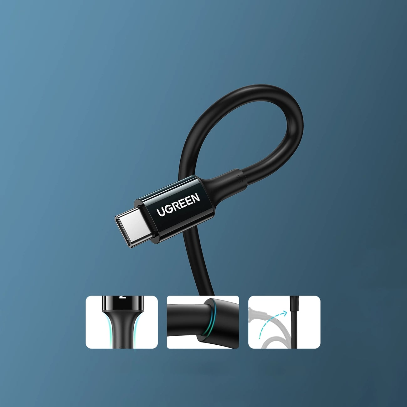Cavo Dati e Ricarica USB-C - USB-C UGREEN US300, 100W, 2m, Nero