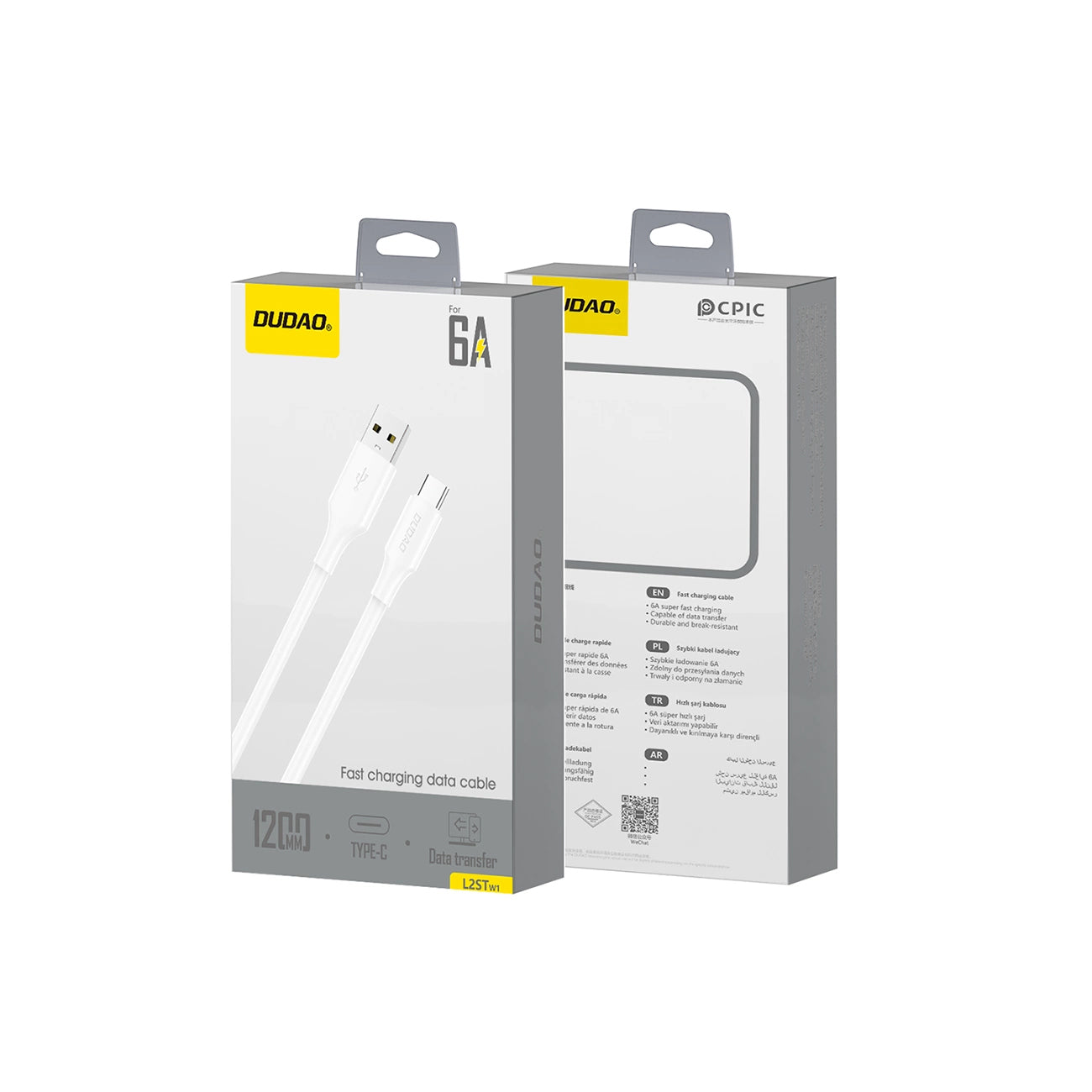 Cavo Dati e Ricarica USB-A - USB-C Dudao L2sT, 60W, 1.2m, Bianco