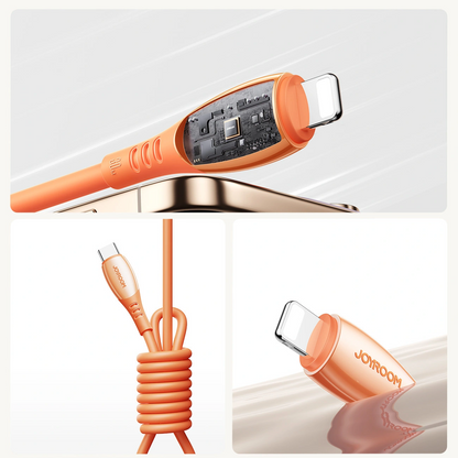 Cavo Dati e Ricarica USB-C - Lightning Joyroom S-A59 Vibrant, 30W, 1.2m, Arancione
