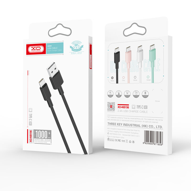 Cavo Dati e Ricarica USB-A - USB-C XO Design NB156, 18W, 1m, Nero