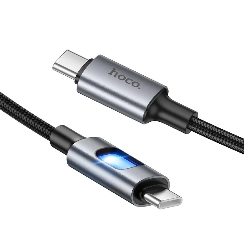 Cavo Dati e Ricarica USB-C - USB-C HOCO U144 Led, 60W, 1,2m, Nero