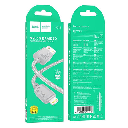 Cavo Dati e Ricarica USB-A - Lightning HOCO X113, 18W, 1m, Grigio