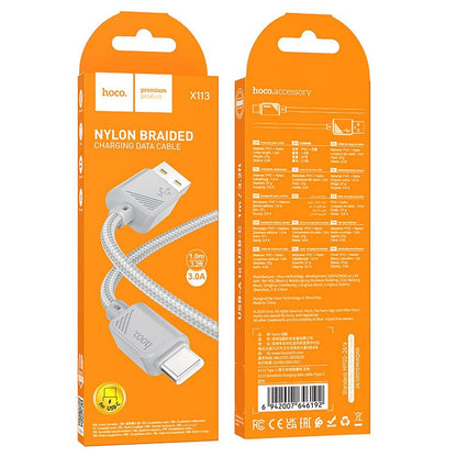 Cavo Dati e Ricarica USB-A - USB-C HOCO X113, 18W, 1m, Grigio