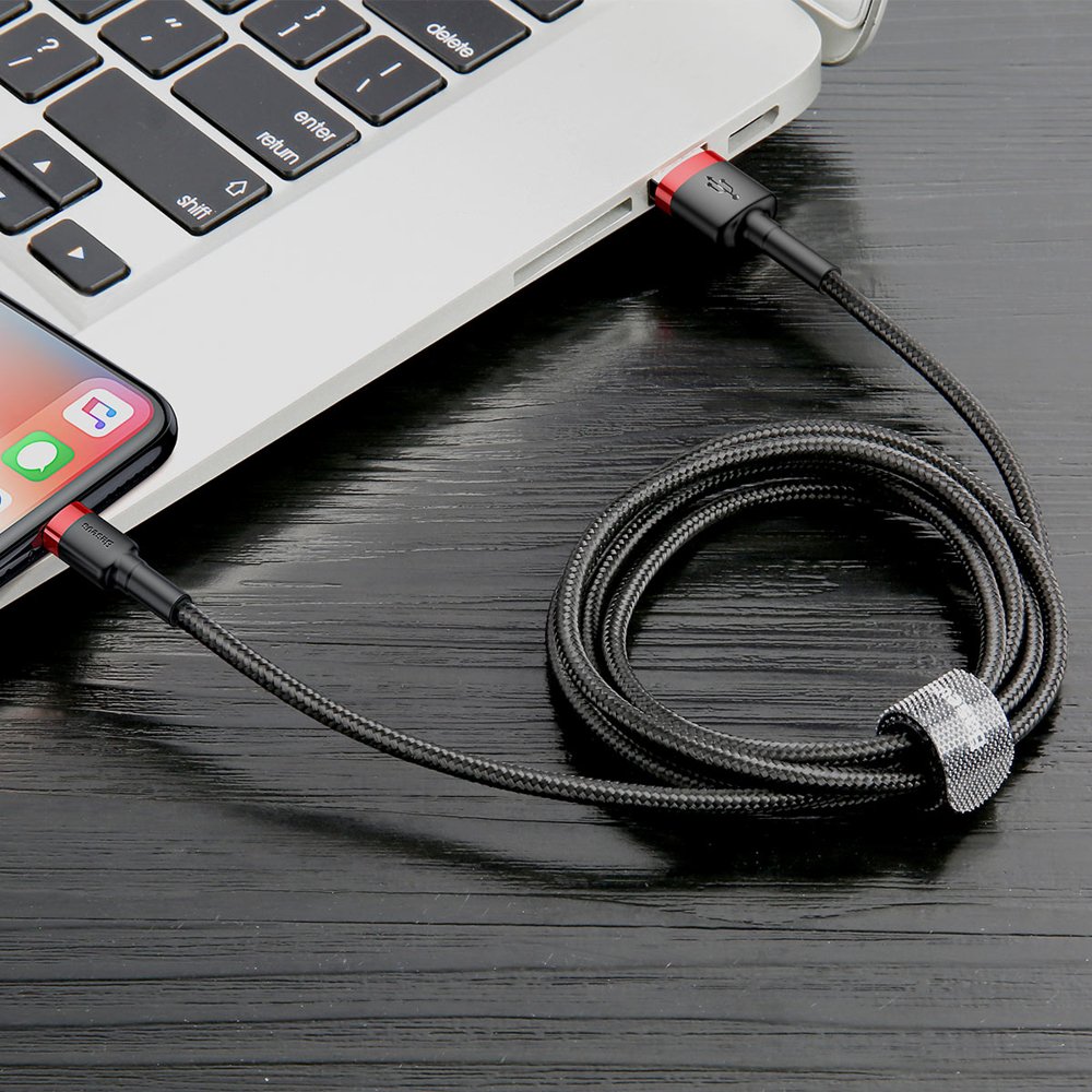 Cavo Dati e Ricarica USB-A - Lightning Baseus Cafule, 18W, 3m, Rosso CALKLF-R91