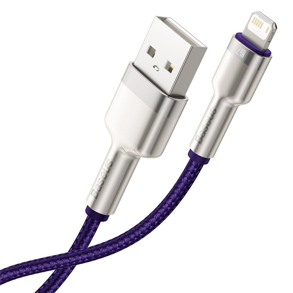 Cavo Dati e Ricarica USB-A - Lightning Baseus Cafule Metal Series, 18W, 2m, Viola CALJK-B05