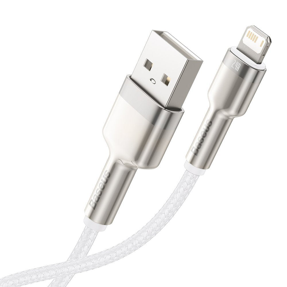 Cavo Dati e Ricarica USB-A - Lightning Baseus Cafule Metal Series, 18W, 2m, Bianco CALJK-B02