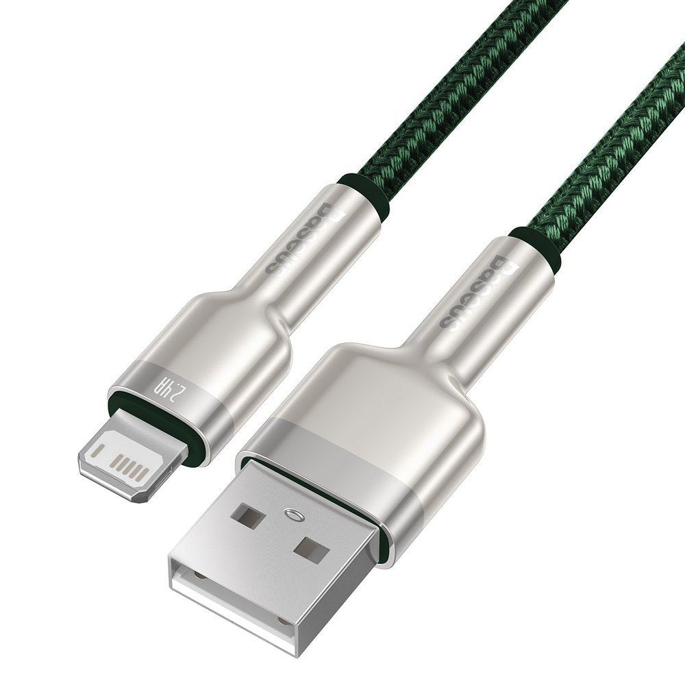 Cavo Dati e Ricarica USB-A - Lightning Baseus Cafule Metal Series, 18W, 2m, Verde CALJK-B06