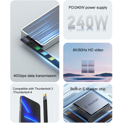 Cavo Dati e Ricarica USB-C - USB-C OEM Angled 8K Video Version 2, 240W, 0.15m, Nero