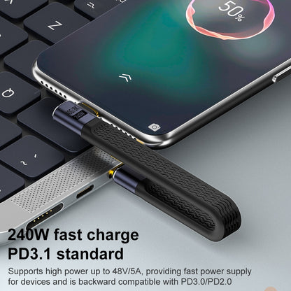 Cavo Dati e Ricarica USB-C - USB-C OEM Angled 8K Video Version 3, 240W, 0.15m, Nero