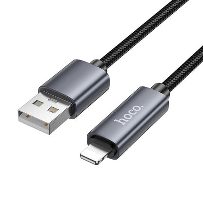 Cavo Dati e Ricarica USB-A - Lightning HOCO Display X112, 18W, 1m, Nero