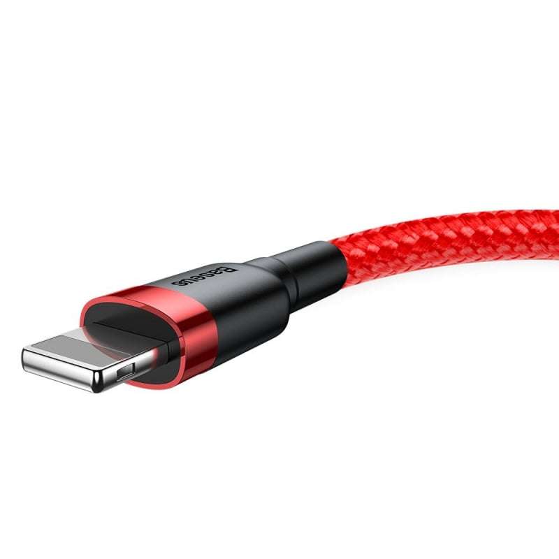USB-A to Lightning Baseus Cafule Data and Charging Cable, 18W, 0.5m, Red CALKLF-A09