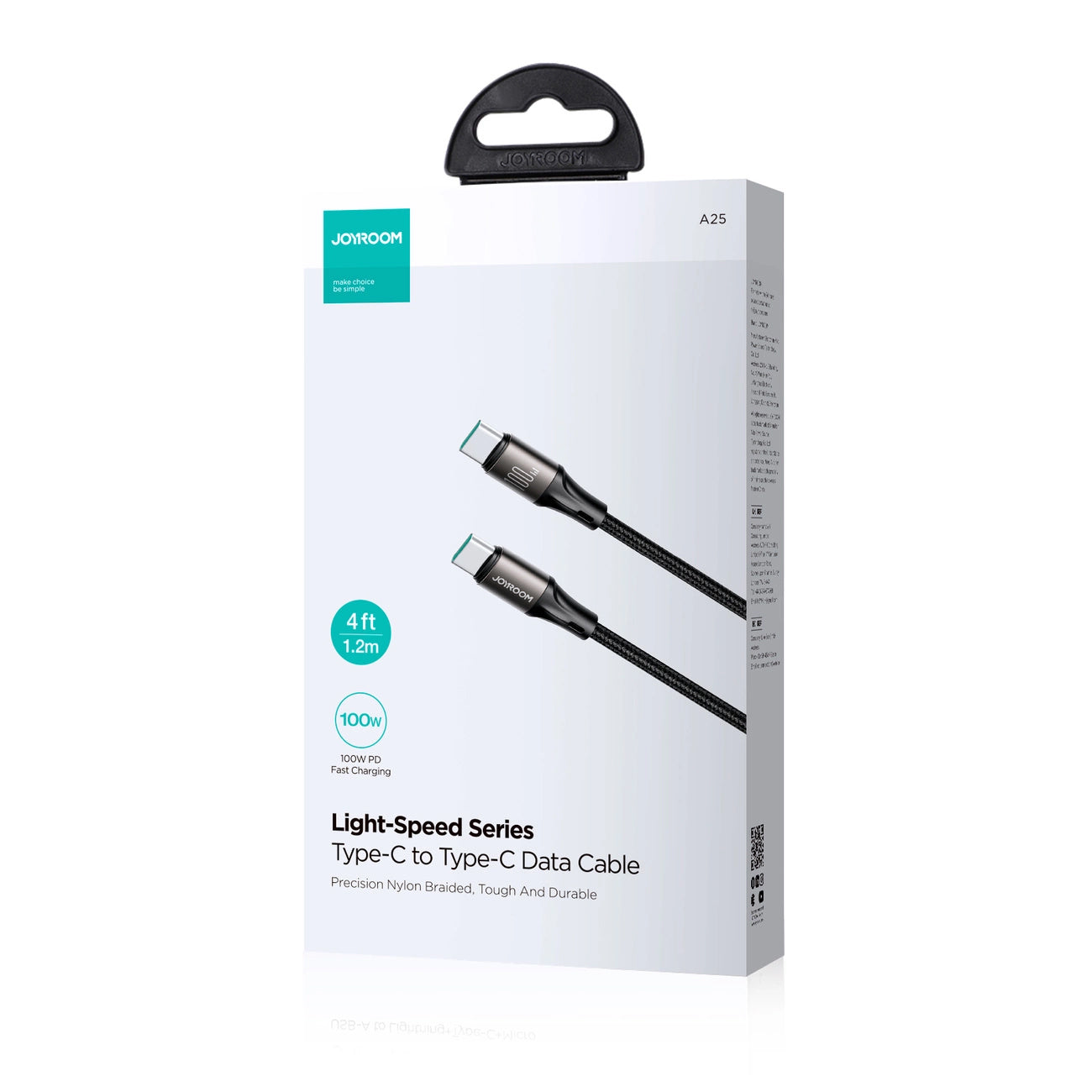Cavo Dati e Ricarica USB-C - USB-C Joyroom S-A25 Light-Speed, 100W, 1.2m, Nero