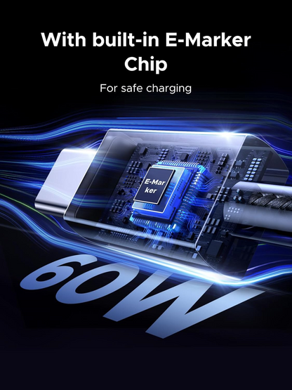 Cavo Dati e Ricarica USB-C - USB-C UGREEN L524, 60W, 2m, Grigio