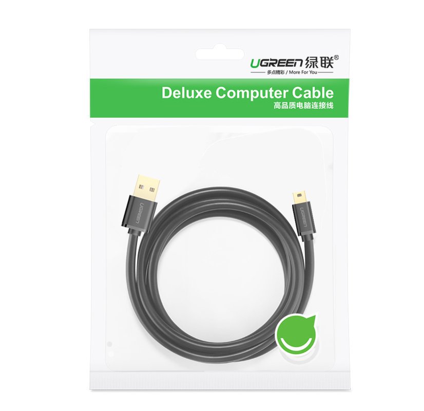 USB-A to miniUSB Data and Charging Cable UGREEN US132, 2m, Black