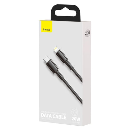 Cavo Dati e Ricarica USB-C - Lightning Baseus High Density Intrecciato, 20W, 2m, Nero CATLGD-A01