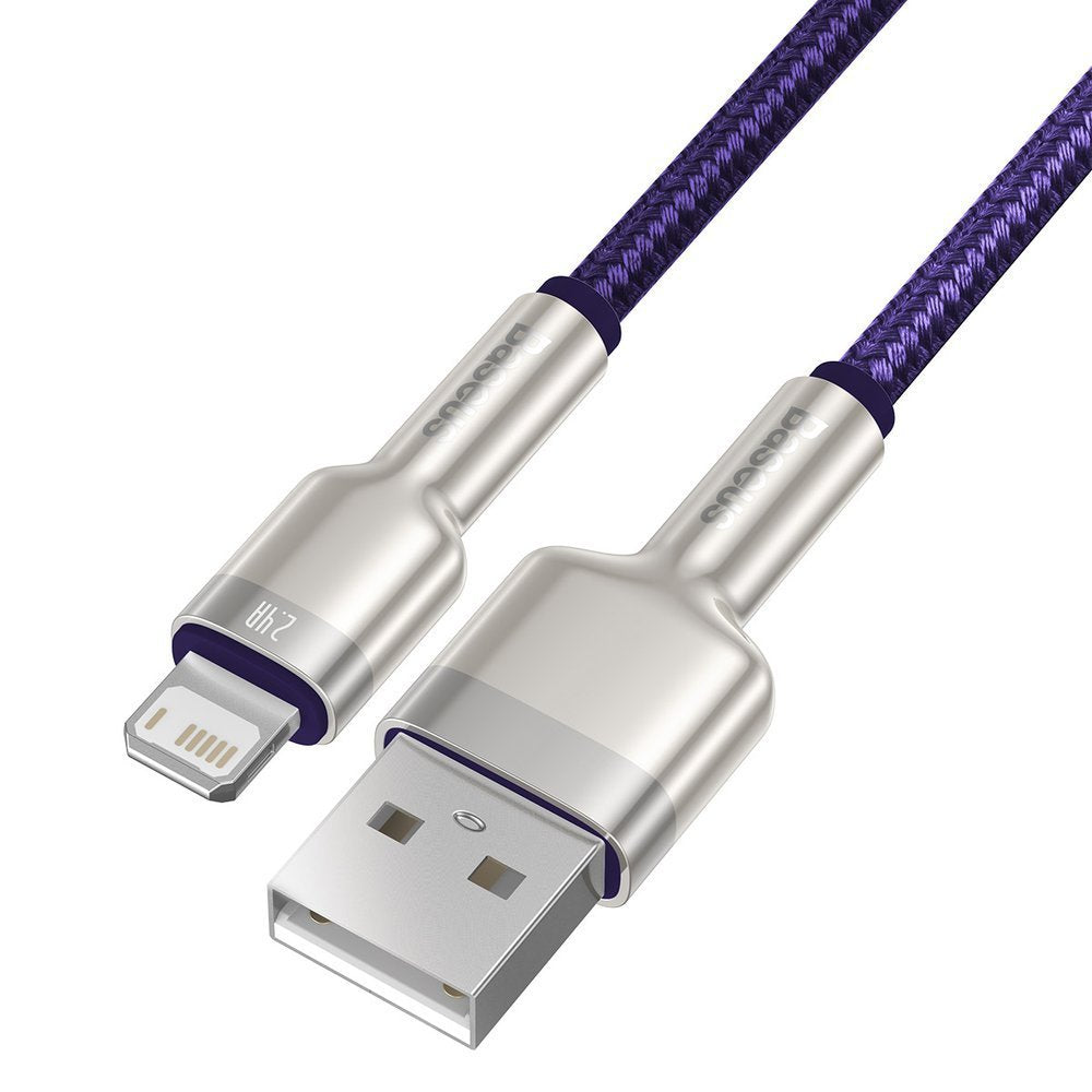 Cavo Dati e Ricarica USB-A - Lightning Baseus Cafule Metal Series, 18W, 2m, Viola CALJK-B05