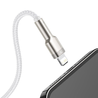 Cavo Dati e Ricarica USB-A - Lightning Baseus Cafule Metal Series, 18W, 2m, Bianco CALJK-B02