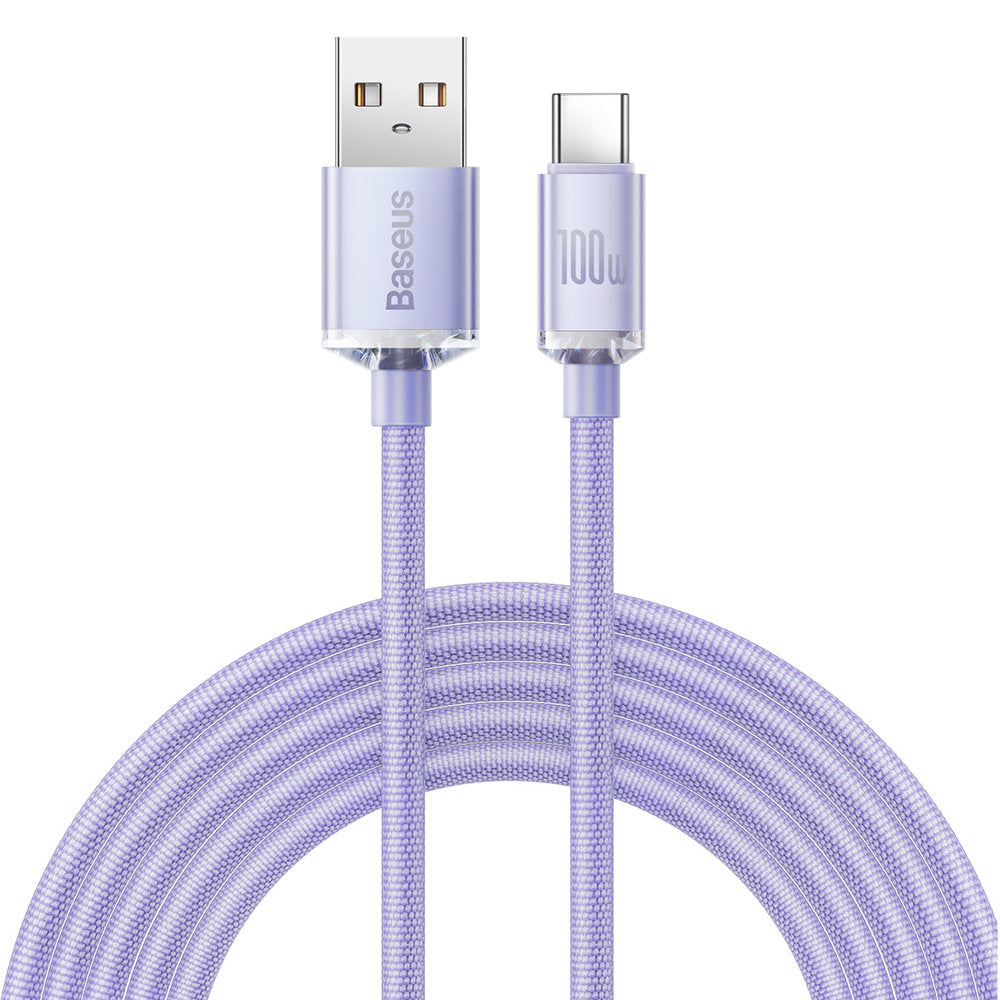 Cavo Dati e Ricarica USB-A - USB-C Baseus Crystal Shine Series, 100W, 2m, Viola CAJY000505