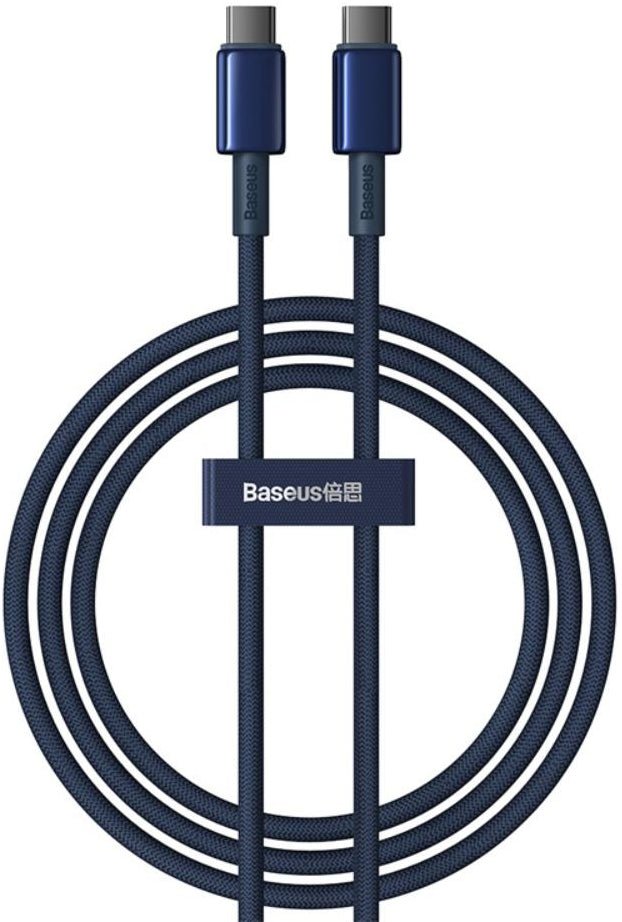 Cavo Dati e Ricarica USB-C - USB-C Baseus Tungsten Gold, 100W, 1m, Blu Navy P10319800321-03