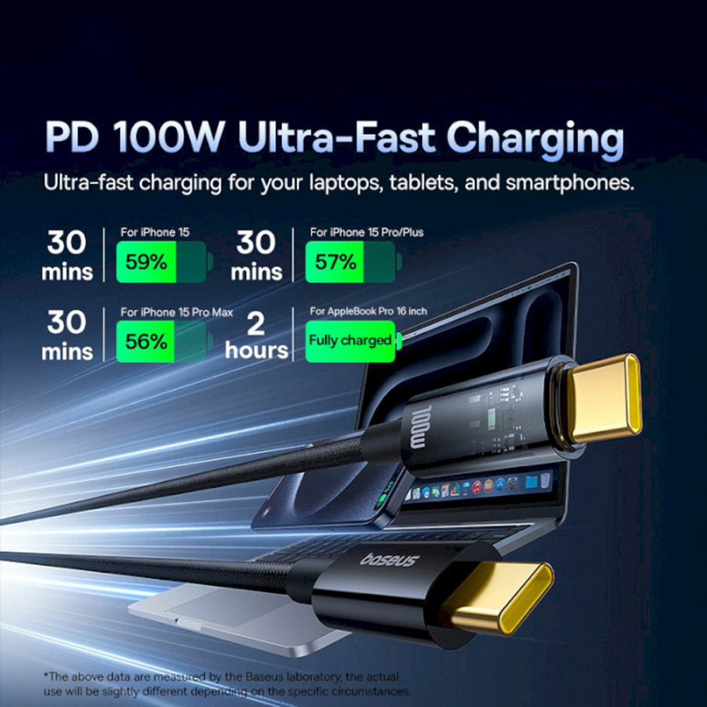 Cavo Dati e Ricarica USB-C - USB-C Baseus Explorer, 100W, 1m, Nero P10319703111-00