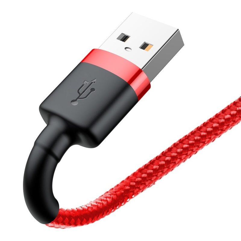 USB-A to Lightning Baseus Cafule Data and Charging Cable, 18W, 0.5m, Red CALKLF-A09