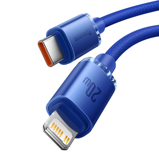 Cavo Dati e Ricarica USB-C - Lightning Baseus Crystal Shine Series, 20W, 1.2m, Blu CAJY000203
