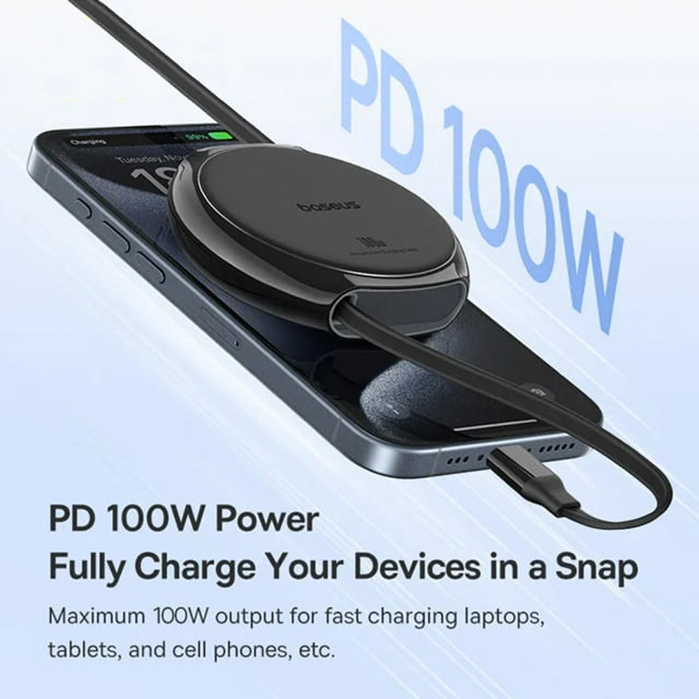 Cavo Dati e Ricarica USB-C - USB-C Baseus Pathfinder Retractable, 100W, 1m, Nero P10368400111-00