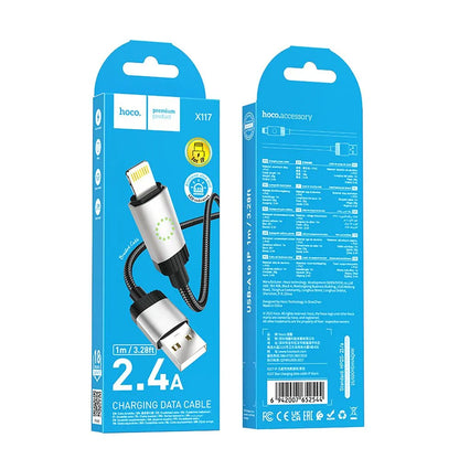 Cavo Dati e Ricarica USB-A - Lightning HOCO X117, 18W, 1m, Nero