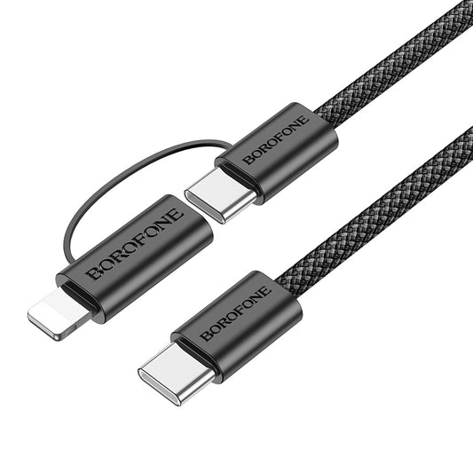 Cavo Dati e Ricarica USB-C - Lightning / USB-C Borofone BX104 Primo 2in1, 60W, 1m, Nero