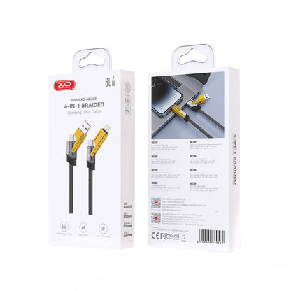 Cavo Dati e Ricarica USB-A / USB-C - Lightning / USB-C XO Design NB283, 60W, 1m, Grigio