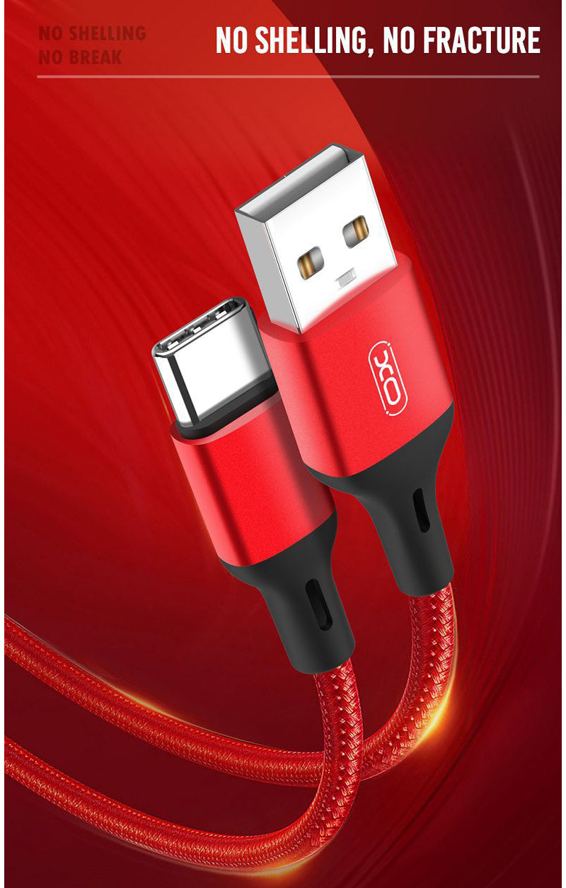 Cavo Dati e Ricarica USB-A - USB-C XO Design NB143, 18W, 2m, Rosso
