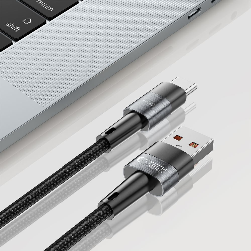 Cavo Dati e Ricarica USB-A - USB-C Tech-Protect Ultraboost, 66W, 0,5m, Grigio