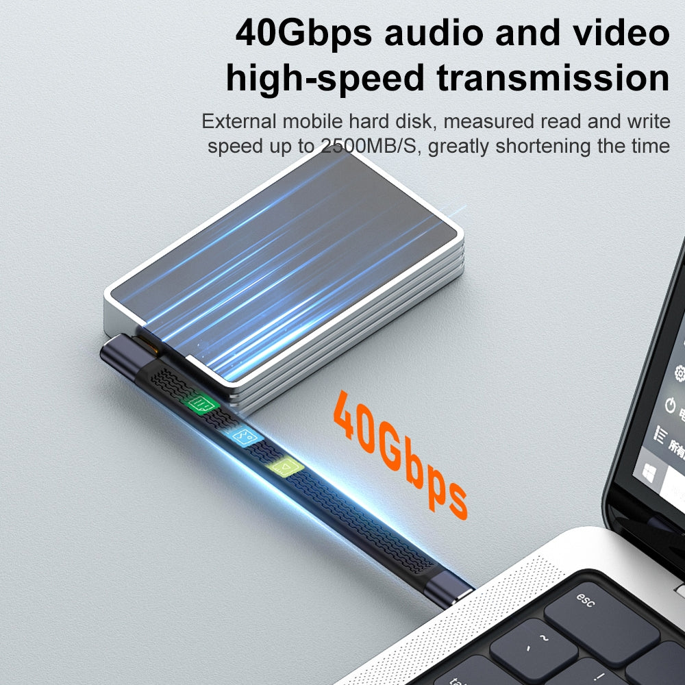 Cavo Dati e Ricarica USB-C - USB-C OEM Angled 8K Video Version 2, 240W, 0.15m, Nero