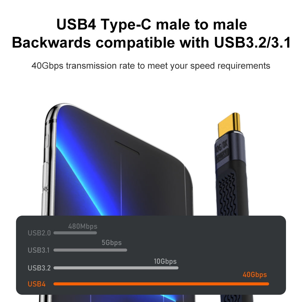Cavo Dati e Ricarica USB-C - USB-C OEM Angled 8K Video Version 3, 240W, 0.15m, Nero