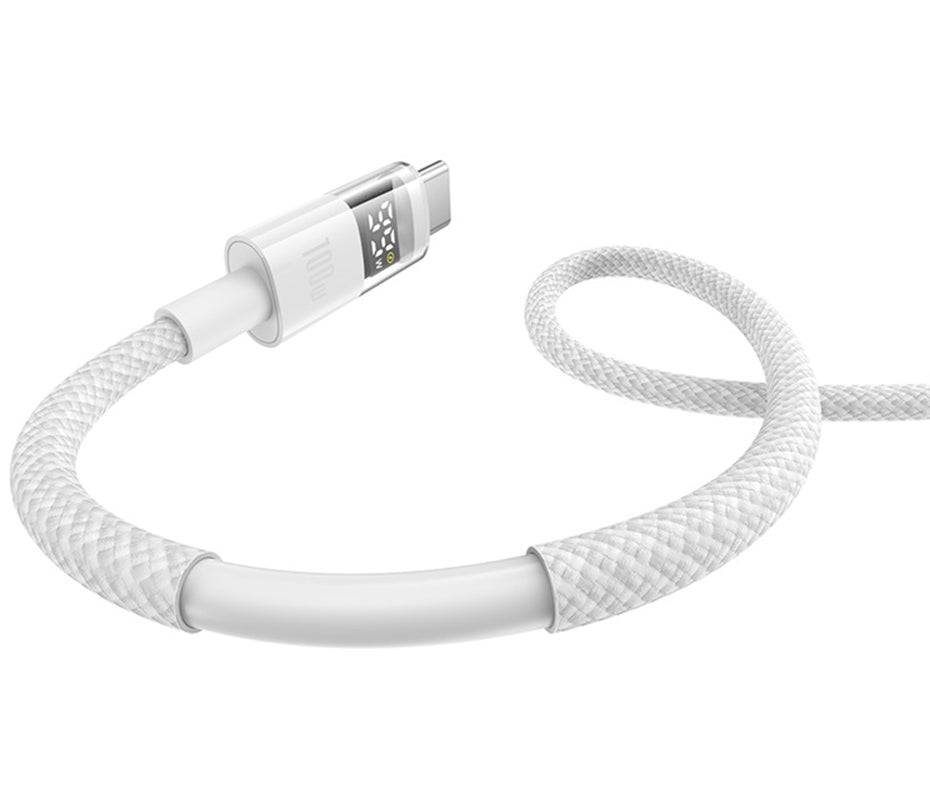 Cavo Dati e Ricarica USB-A - USB-C Baseus Display 2, 100W, 2m, Bianco P10382701211-01