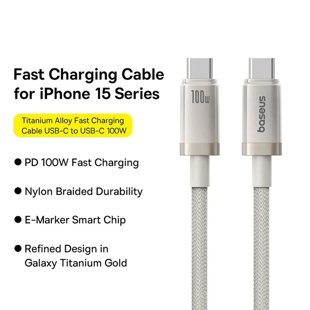 Cavo Dati e Ricarica USB-C - USB-C Baseus Titanium, 100W, 1m, Argento P10378100G21-00