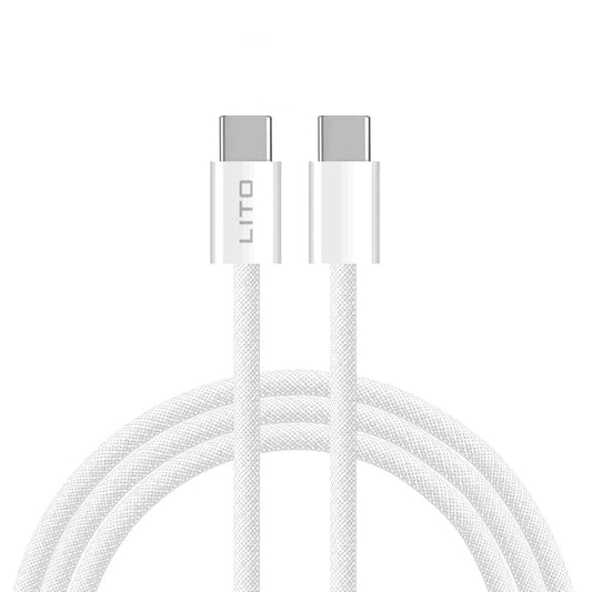 Cavo Dati e Ricarica USB-C - USB-C Lito LD04CC, 60W, 2m, Bianco