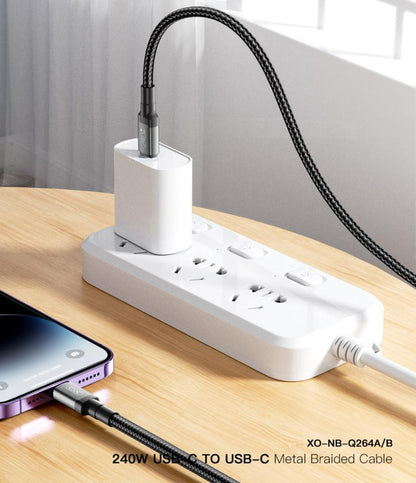 Cavo Dati e Ricarica USB-C - USB-C XO Design NB-Q264B, 240W, 2m, Nero