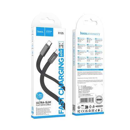 Cavo Dati e Ricarica USB-C - USB-C HOCO X125, 60W, 1m, Nero