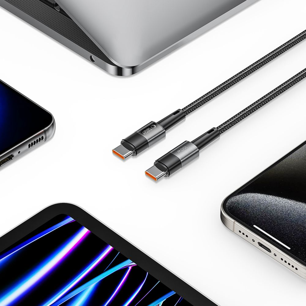 USB-C Data and Charging Cable - USB-C Tech-Protect Ultraboost, 100W, 0.25m, Gray