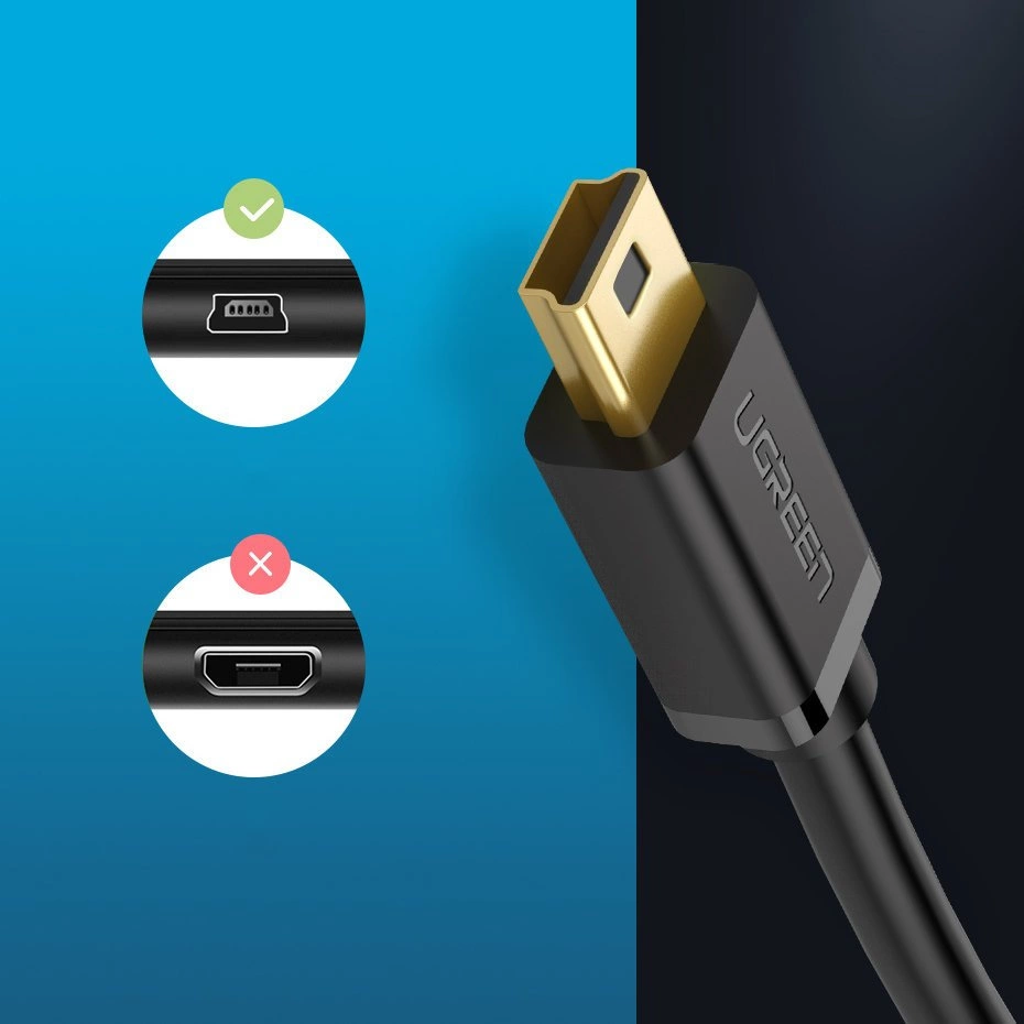 Cavo Dati e Ricarica USB-A - miniUSB UGREEN US132, 3m, Nero