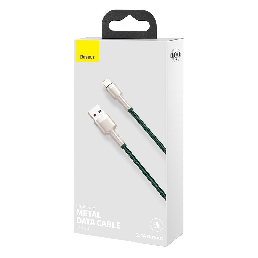 Cavo Dati e Ricarica USB-A - Lightning Baseus Cafule Metal Series, 18W, 2m, Verde CALJK-B06