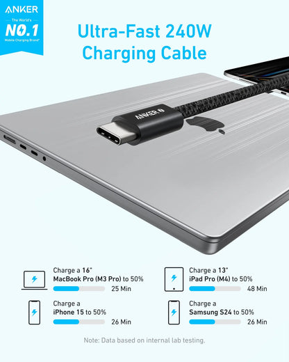 Cavo Dati e Ricarica USB-C - USB-C Anker Zolo, 240W, 1m, Nero A8060H11