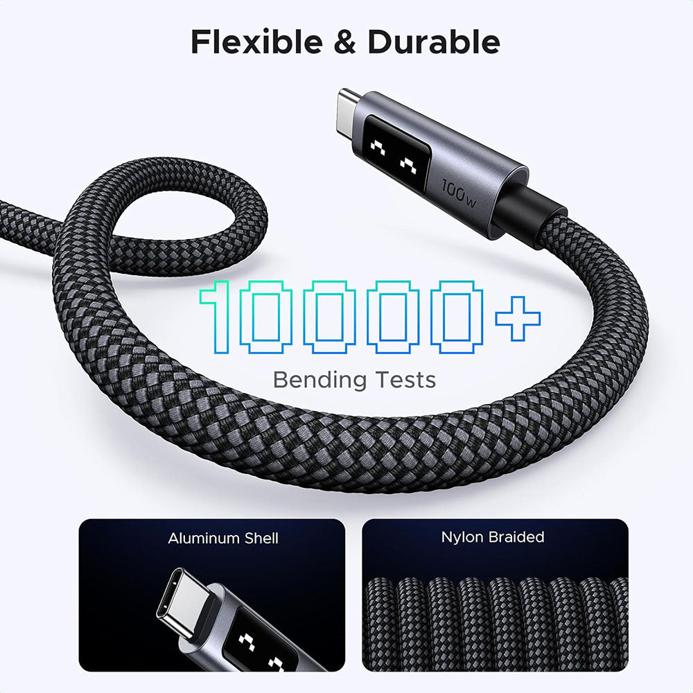 Cavo Dati e Ricarica USB-C - USB-C UGREEN L509, 100W, 1m, Grigio