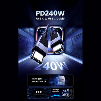 Cavo Dati e Ricarica USB-C - USB-C UGREEN L513, 240W, 2m, Nero