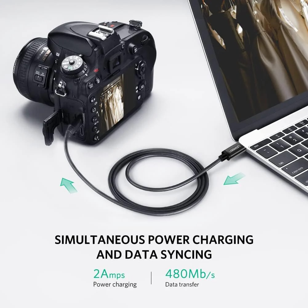 Cavo Dati e Ricarica USB-C - miniUSB UGREEN US242, 18W, 1m, Nero