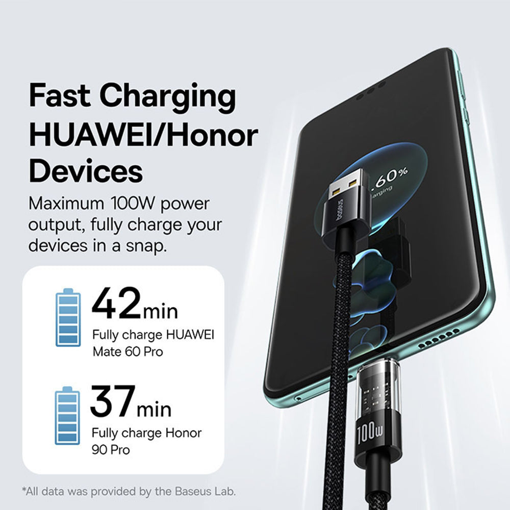 Cavo Dati e Ricarica USB-A - USB-C Baseus Gem, 100W, 2m, Nero P10373002111-01