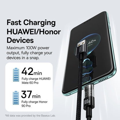 Cavo Dati e Ricarica USB-A - USB-C Baseus Gem, 100W, 2m, Nero P10373002111-01