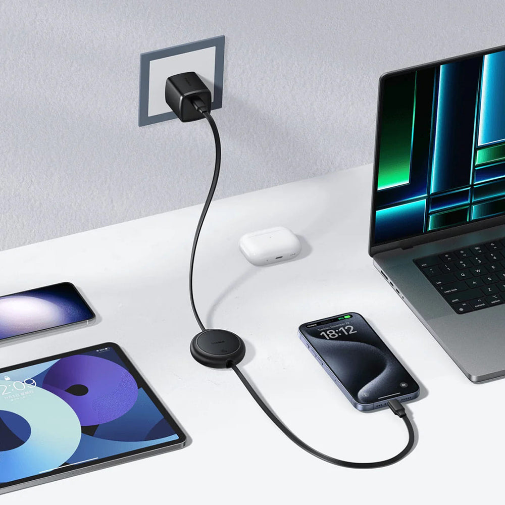Cavo Dati e Ricarica USB-C - USB-C Baseus Free2Pull Mini Retrattile, 60W, 1m, Nero P10364500111-01