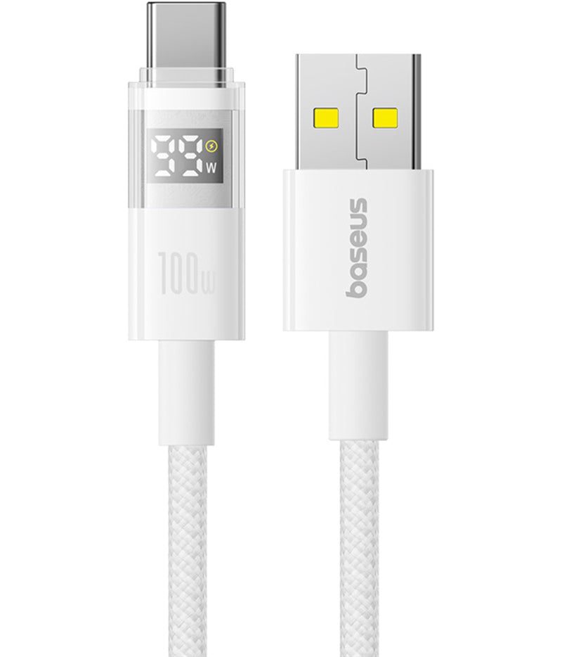 Cavo Dati e Ricarica USB-A - USB-C Baseus Display 2, 100W, 2m, Bianco P10382701211-01